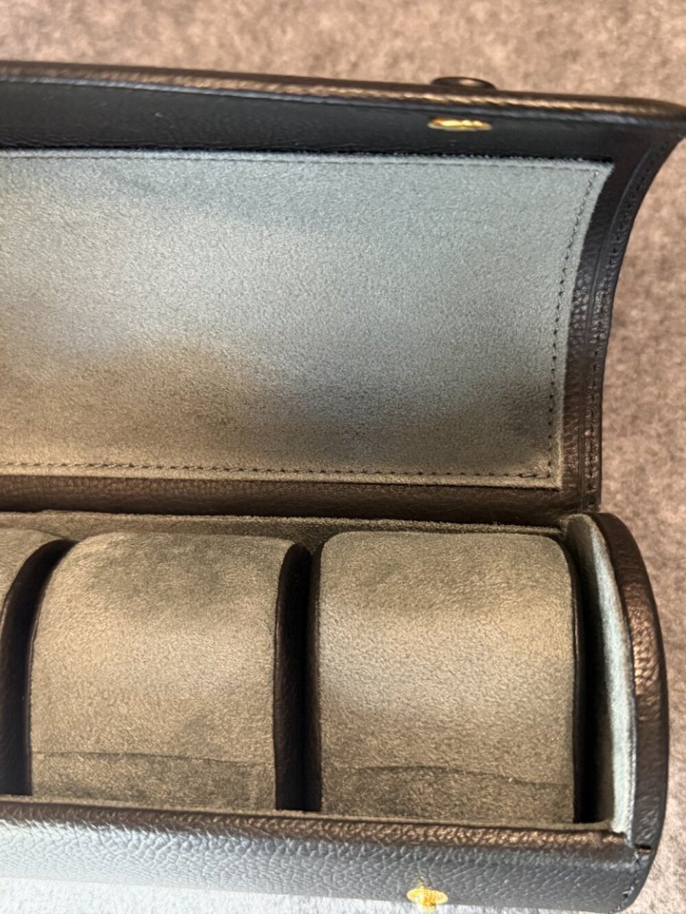 EILUX 3 Watch Travel Roll Case Black Watch Storage Organizer w/ Removable Cushio - Picture 5 of 9